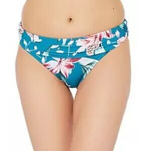 La Blanca Flyaway Orchid Shirred Banded Hipster Swim Bottoms 12 NEW